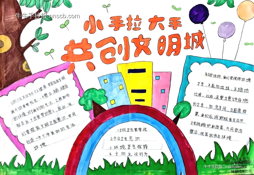 漂亮的中学生“创建国家卫生城市”手抄报3张-第2张