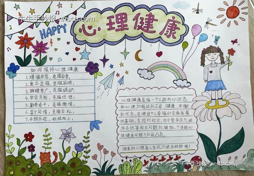 超级简单漂亮的小学生心理健康手抄报5张-第4张