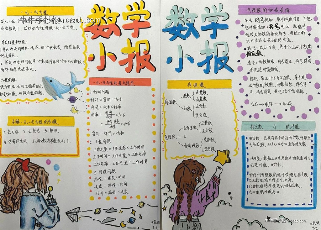精美的初中生数学知识手抄报8张-第6张