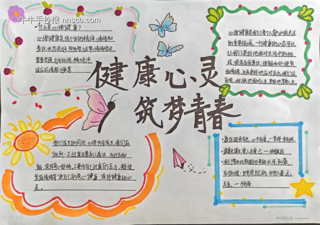 健康心灵·筑梦青春 | 高一年级心理健康主题手抄报7张-第4张