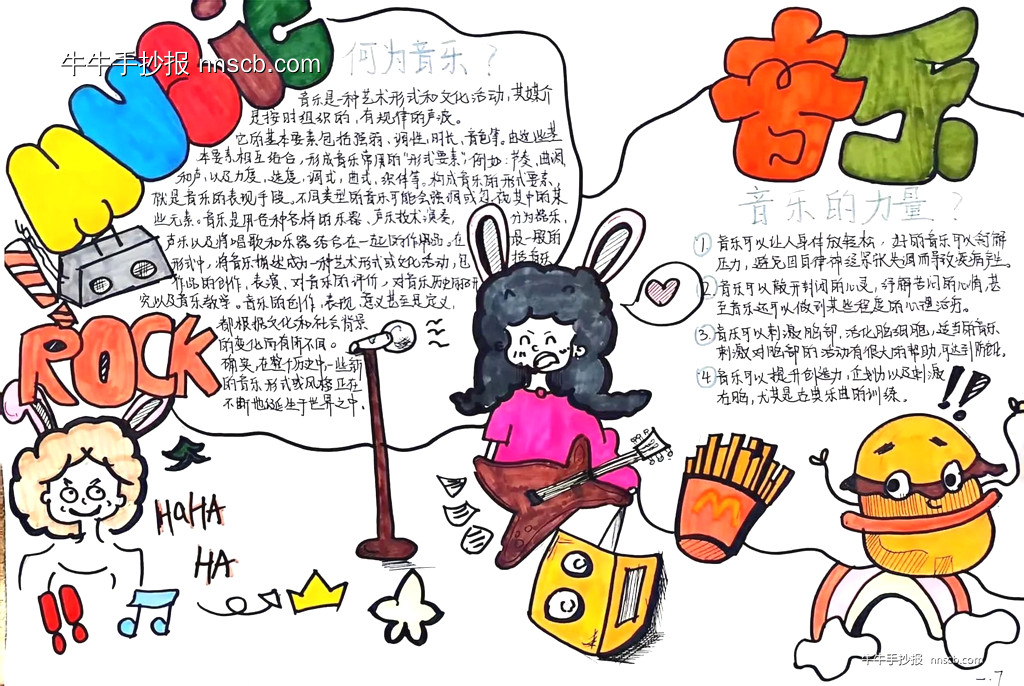 漂亮的高中高一年级“乐染纸上”学科融合手抄报7张-第5张