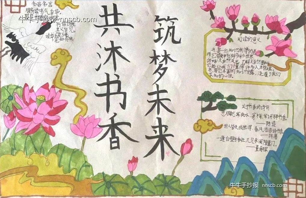 乐享暑假 | 小学四年级语文阅读手抄报2张-第2张
