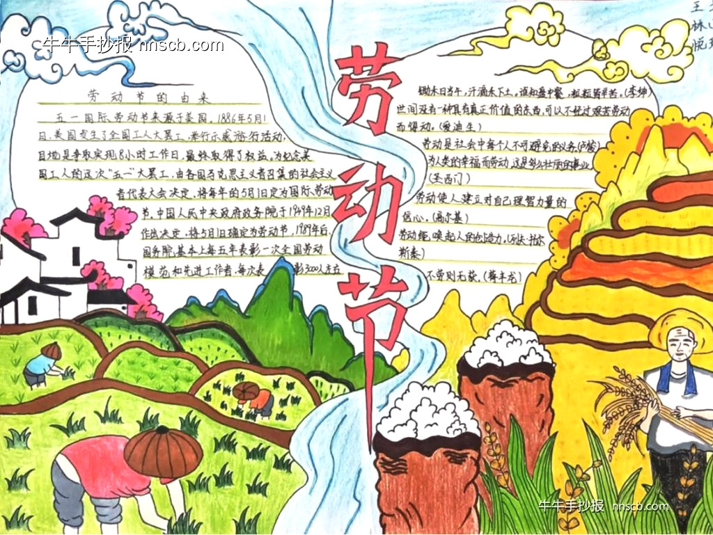 5.1劳动节 | 漂亮的小学劳动节主题手抄报4张-第4张