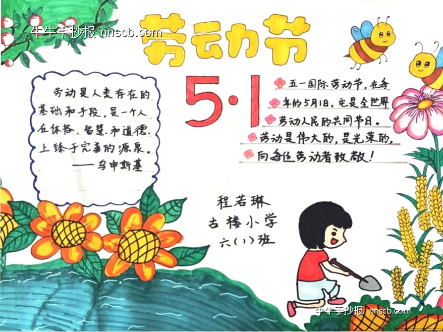 5.1劳动节 | 漂亮的小学劳动节主题手抄报4张-第2张