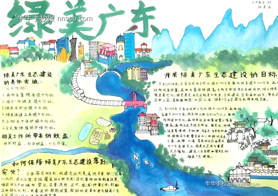 漂亮的“绿美广东 和谐共生”手抄报获奖作品展3张-第3张