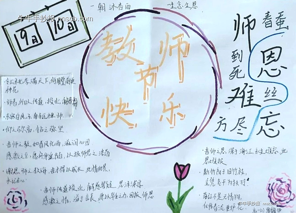 饮水思源 缘木思本| 高中生“感恩教师节”手抄报6张-第6张