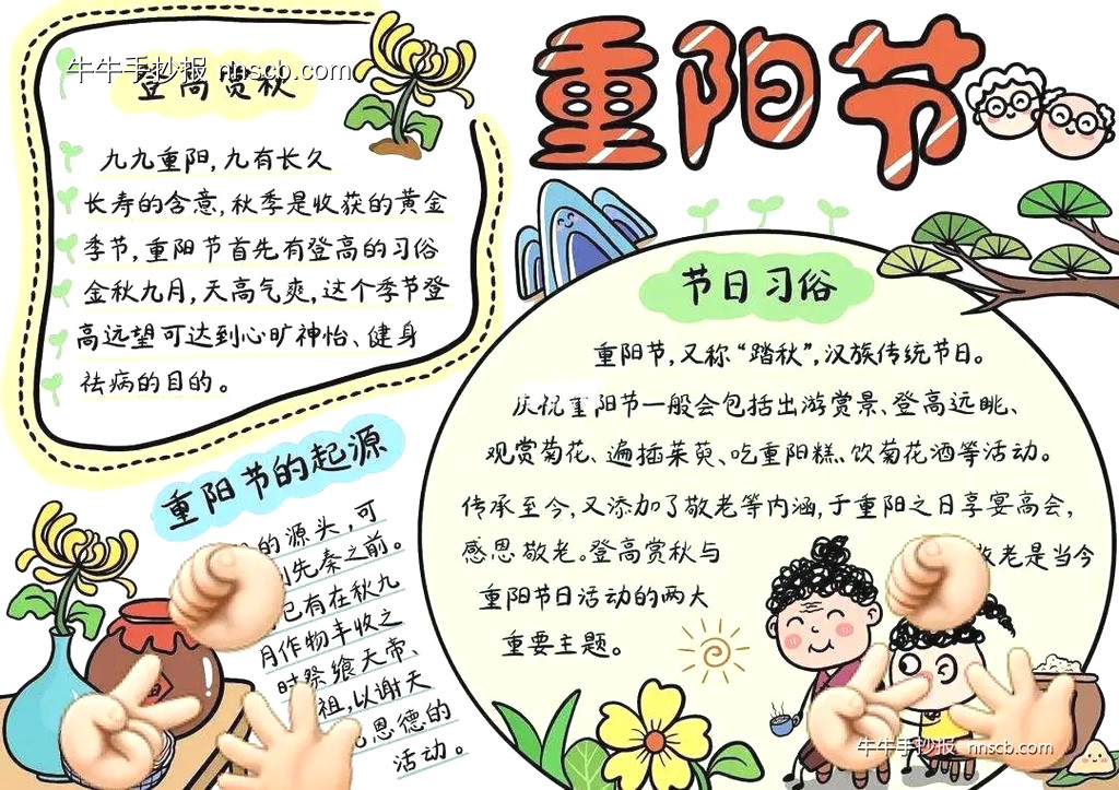 简单的小学生重阳节主题手抄报精选5张-第5张