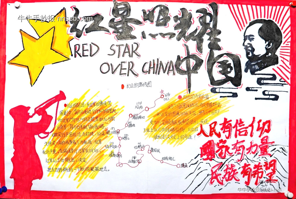 简单又漂亮的小学生“红色基因永传承”主题手抄报6张-第5张
