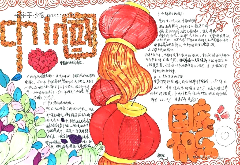 简单漂亮的高一年级迎新中国成立75周年手抄报5张-第2张