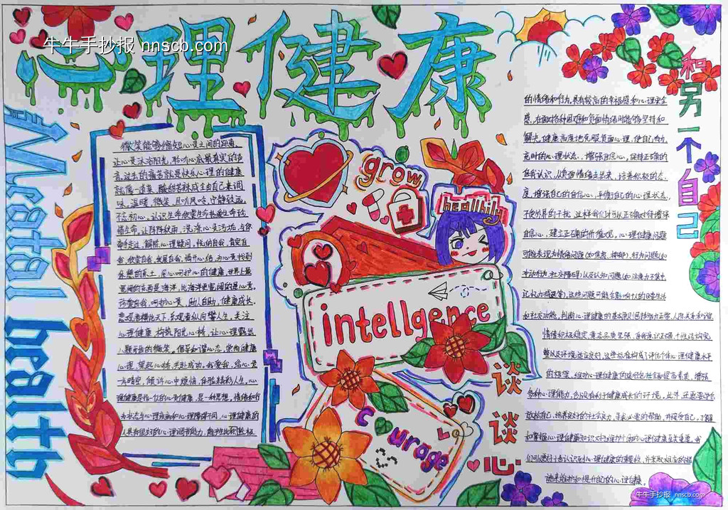 简单的中学生精神卫生日手抄报优秀作品5张-第2张