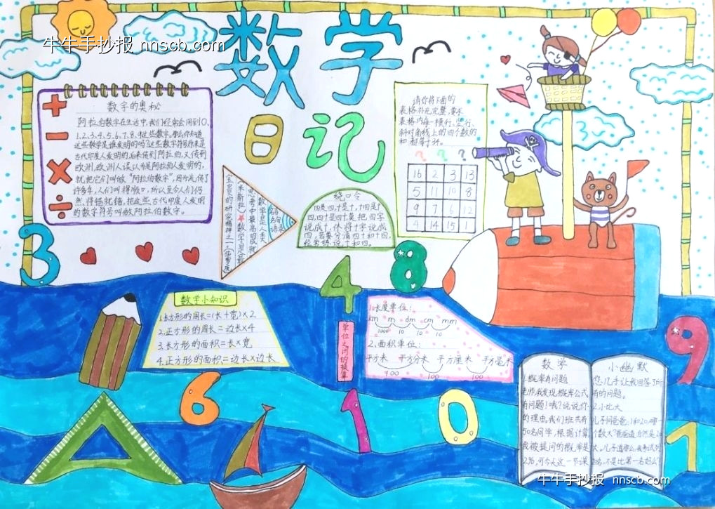 漂亮的小学生数学手抄报精选7张-第4张