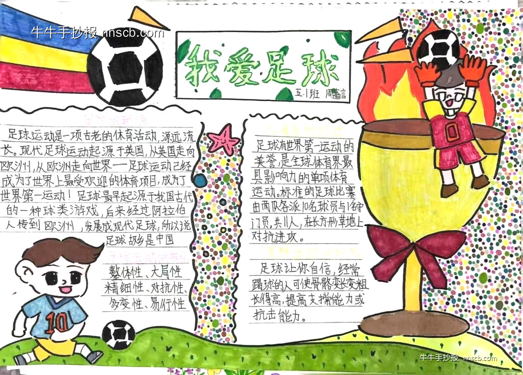 “足”梦童趣——漂亮的小学生足球手抄报6张-第4张