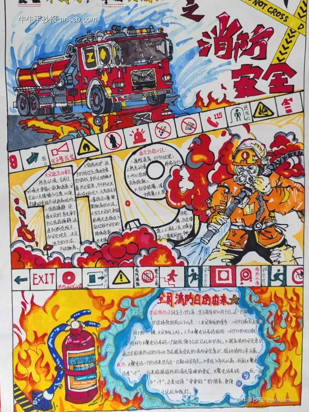 学安全,知安全|七年级消防安全手抄报作品6张-第6张