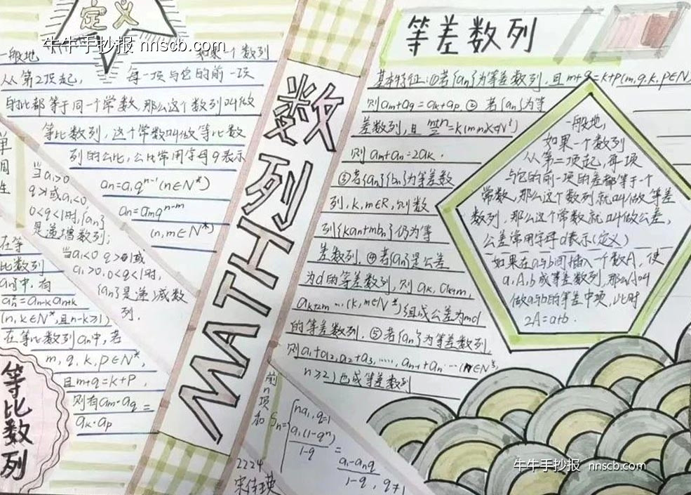 精美的高一年级数学数列手抄报7张-第5张