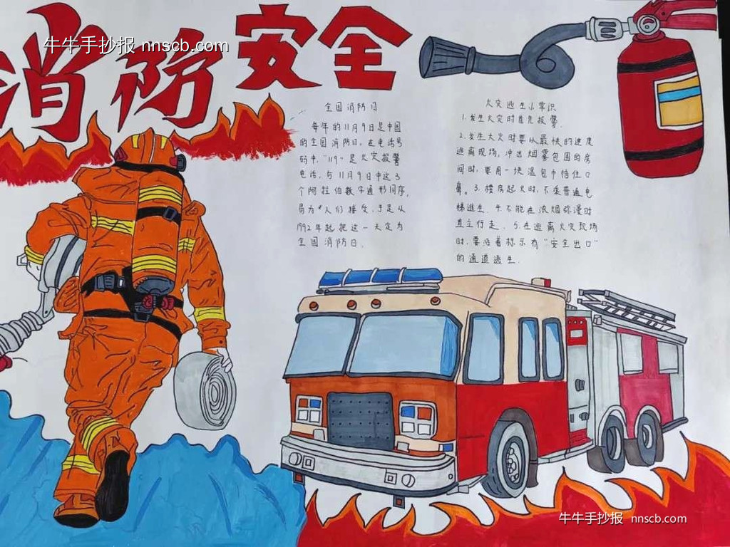 学安全,知安全|七年级消防安全手抄报作品6张-第4张