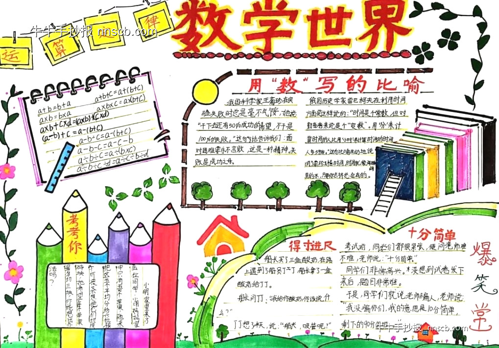 简单的小学生数学故事手抄报6张-第2张