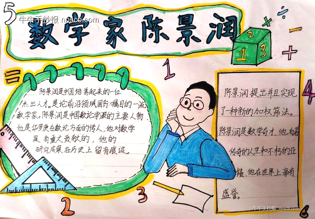 漂亮且简单的小学五年级致敬杰出人物手抄报5张-第3张