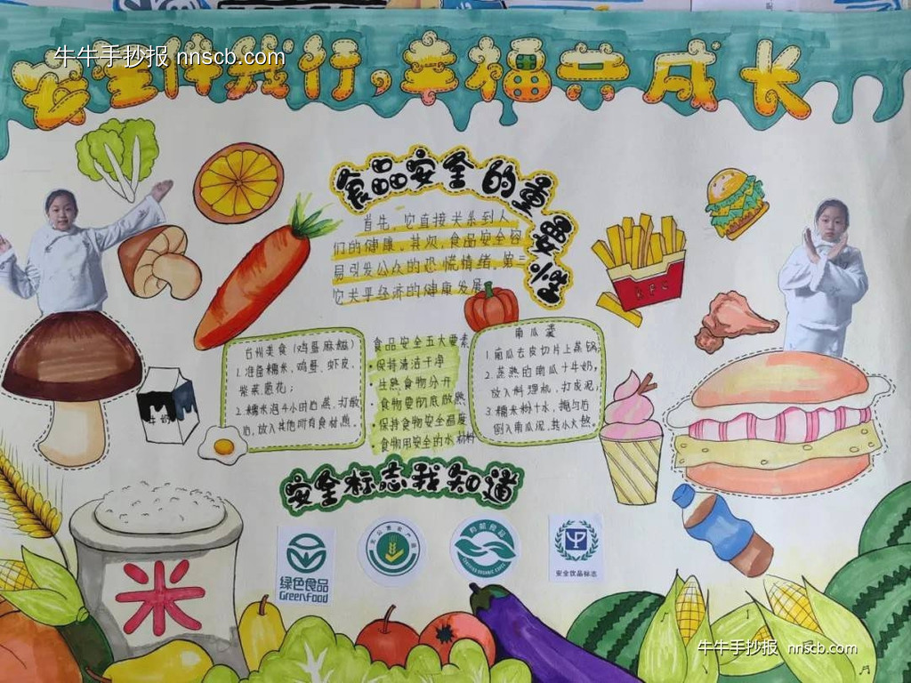 学安全,知安全|四年级食品安全手抄报获奖作品6张-第4张