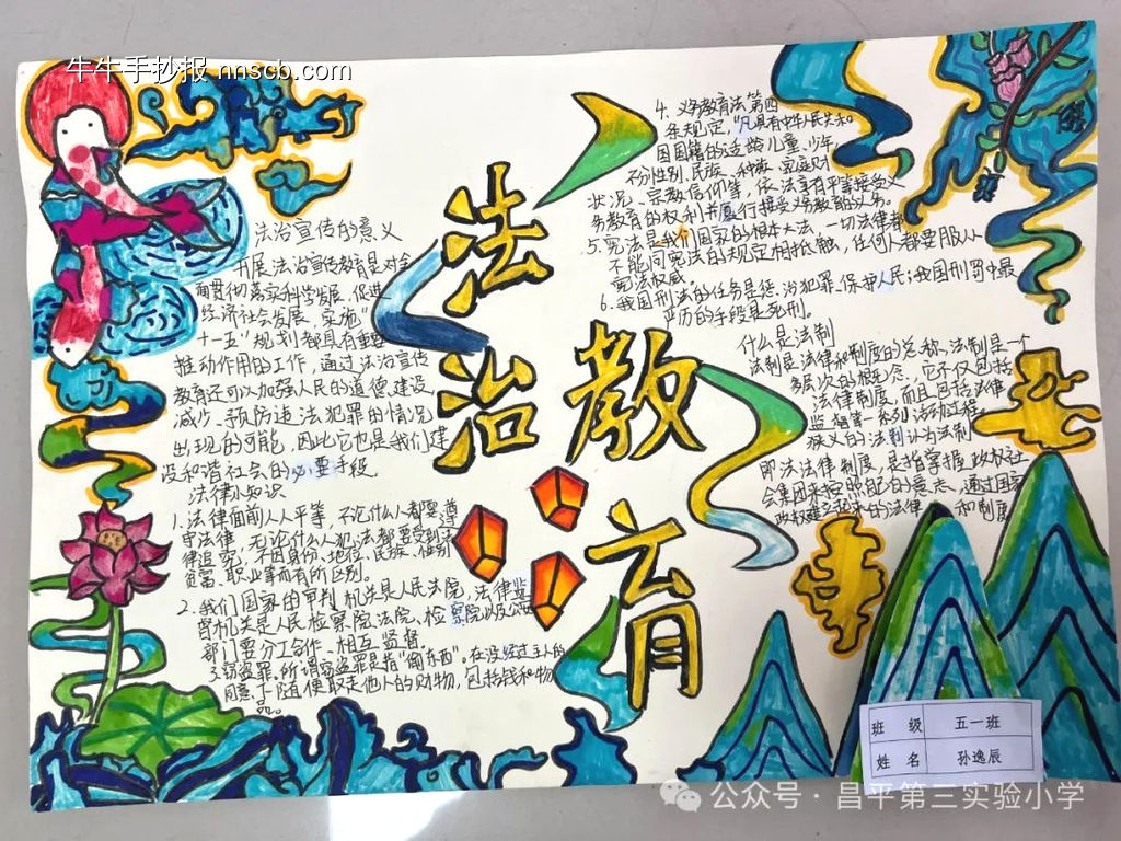 尊法守法,法治教育手抄报2张精美-第2张