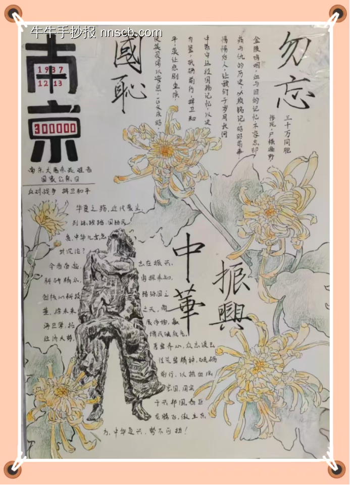 铭记历史,心向未来,国家公祭日手抄报-第3张