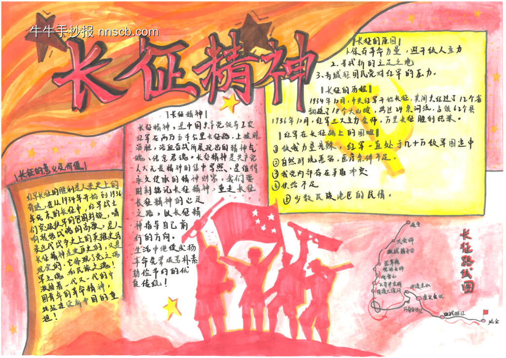 铭记历史——长征精神精美手抄报3张-第2张