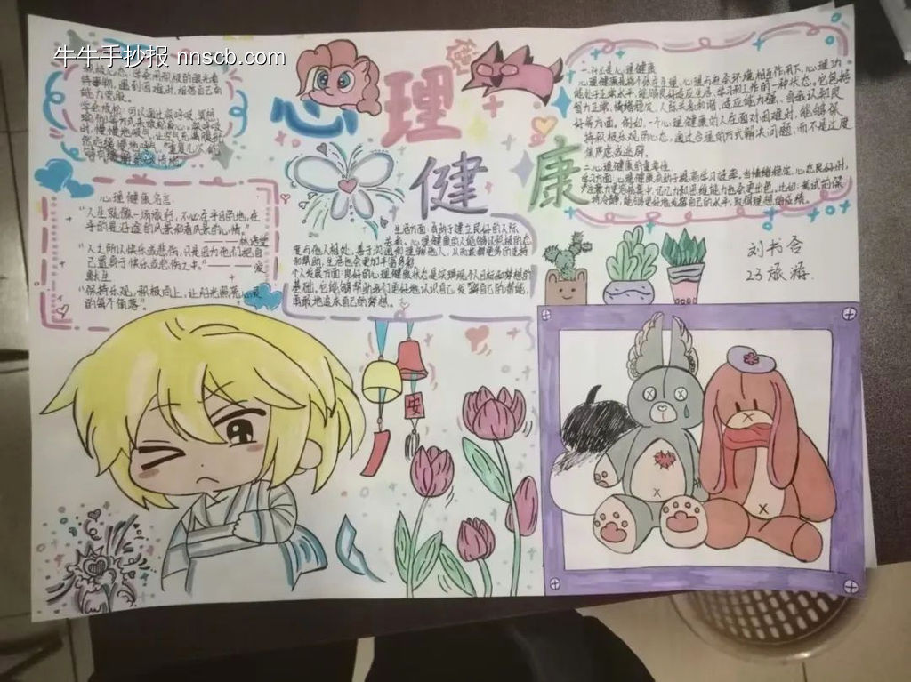 绘心灵画卷,育健康心态——主题手抄报5张-第4张