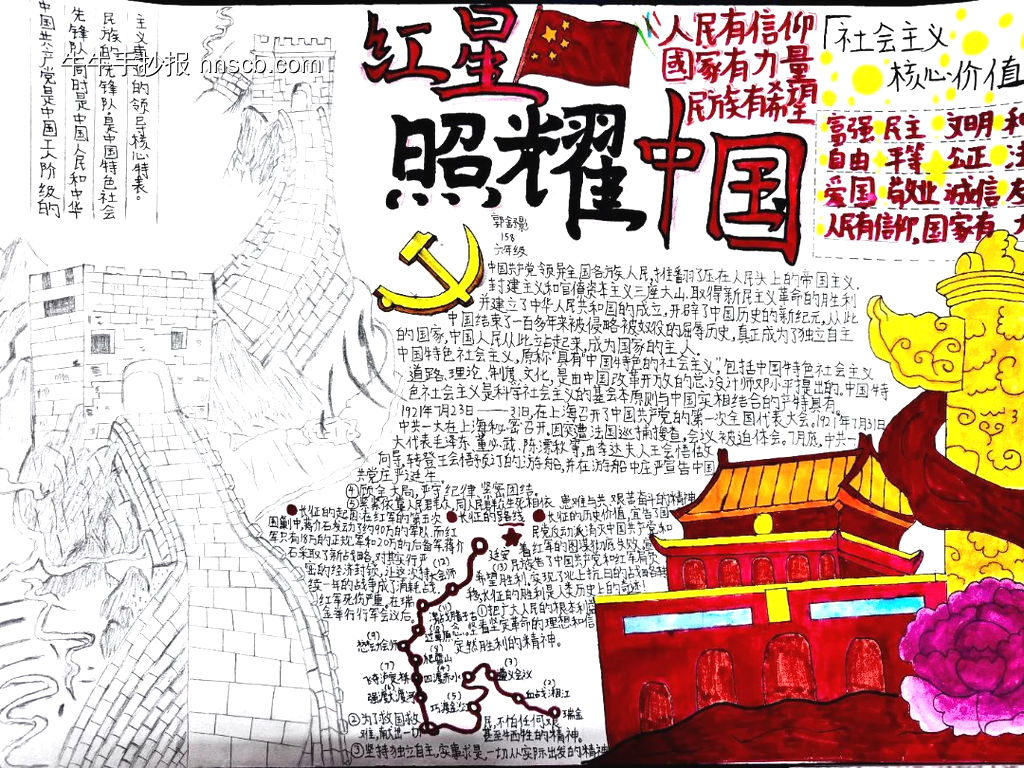 ”红色文化,英雄故事“主题手抄报简单又好画5张-第5张