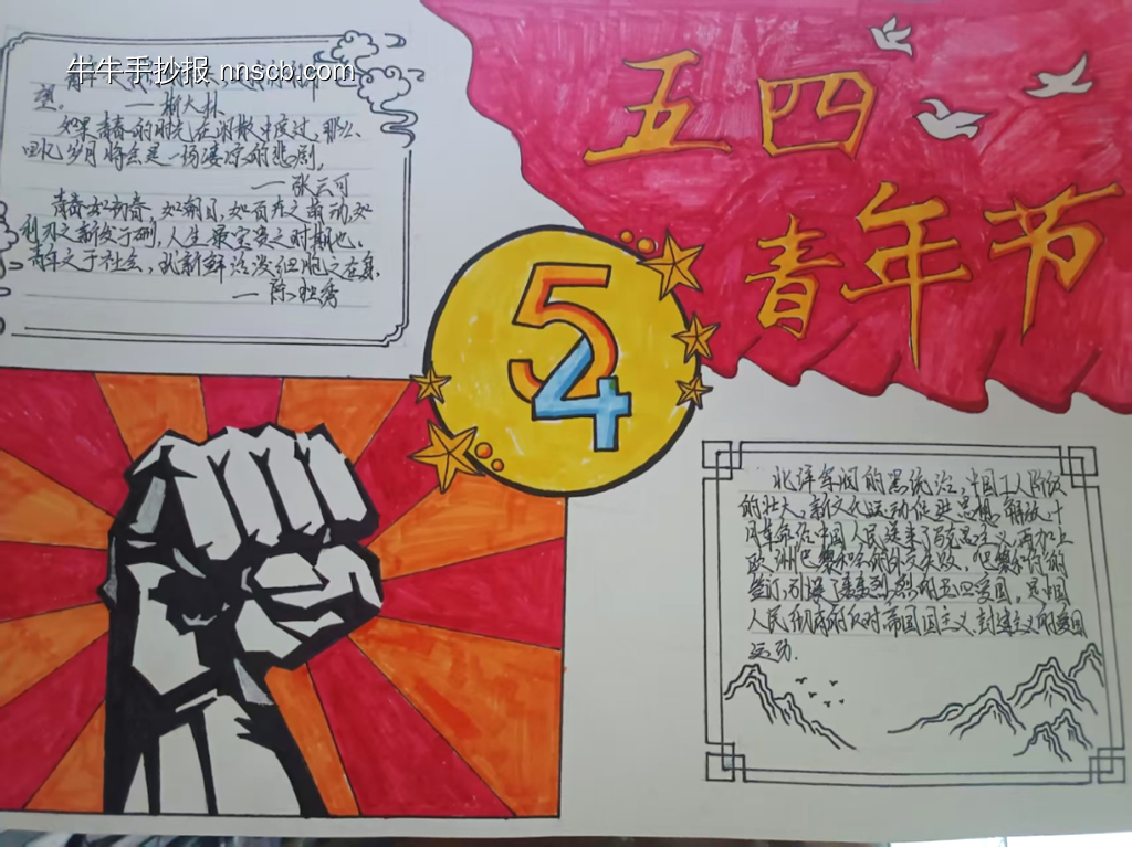 “五四青年节——觉醒的年代主题手抄报-第3张