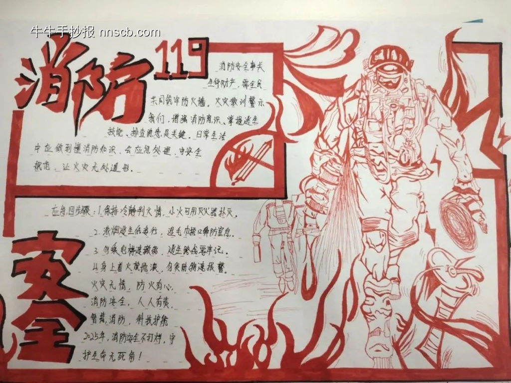 漂亮5张关于消防安全主题手抄报-第4张
