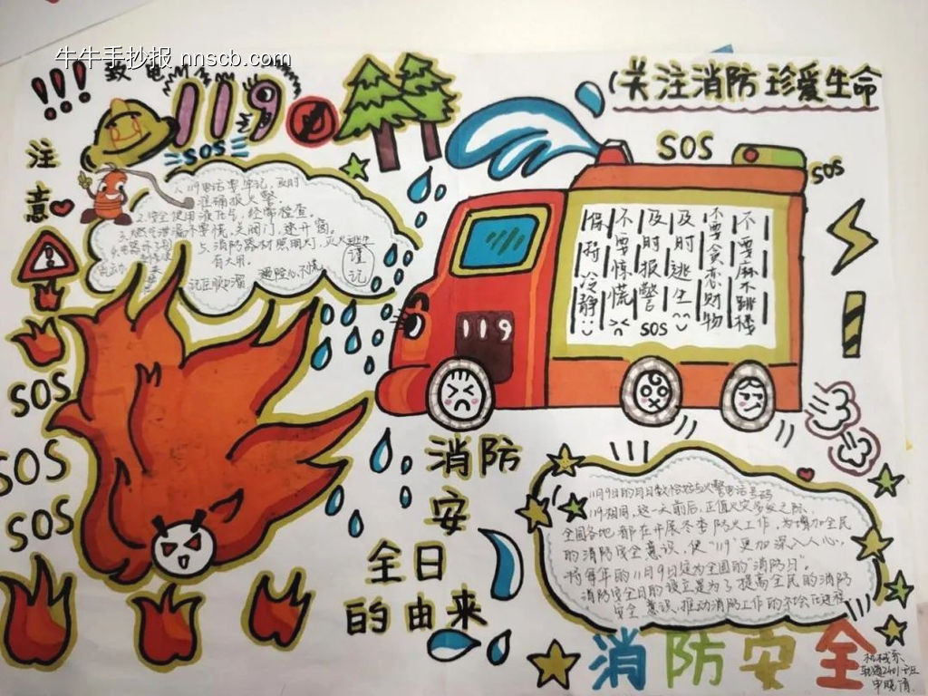 漂亮5张关于消防安全主题手抄报-第5张