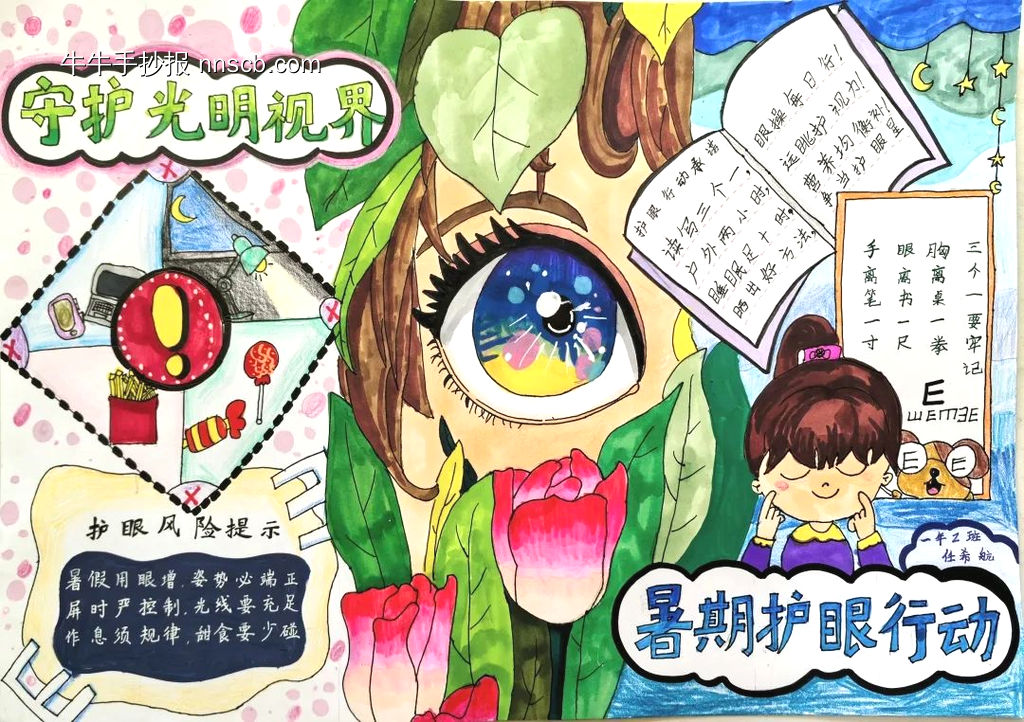 【暑期视力防控】晒出我的暑期护眼行动手抄报-第2张