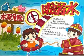 简单又好画的防溺水暑期安全手抄报6张