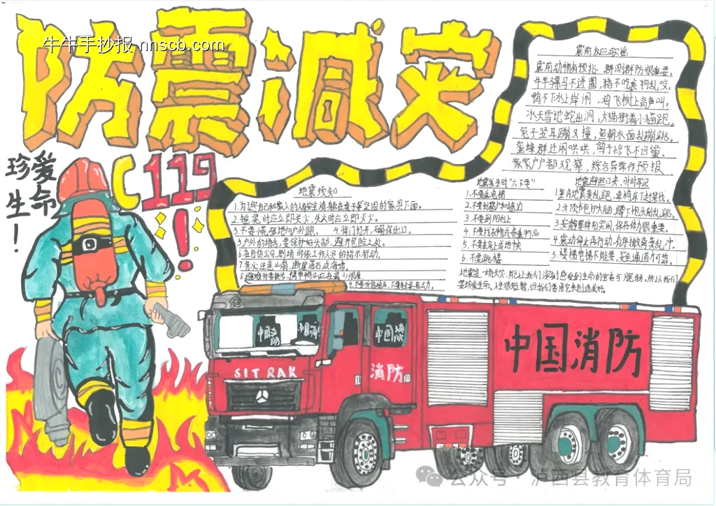 防震减灾119手抄报-第1张