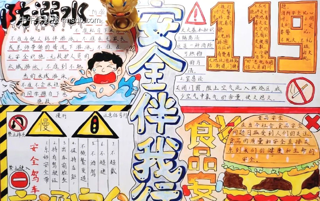安全伴我行防溺水手抄报4张-第1张
