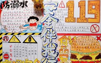 安全伴我行防溺水手抄报4张