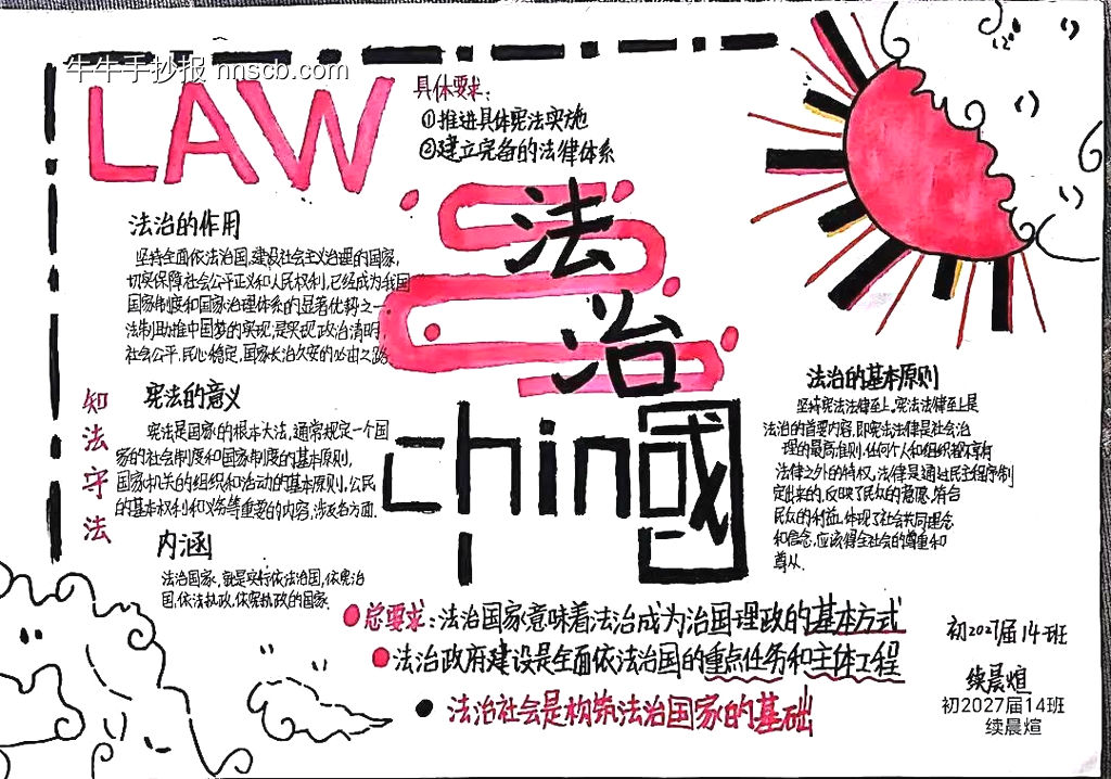 法制教育普法的手抄报4张-第3张