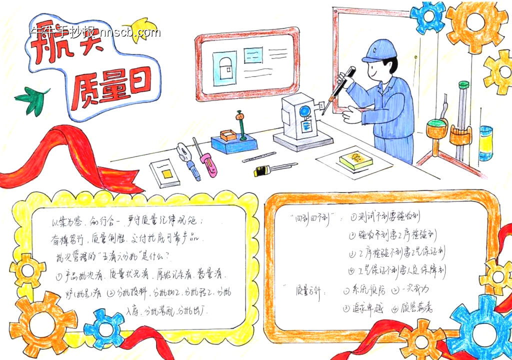 简单又漂亮的卡通航天质量日手抄报-第1张