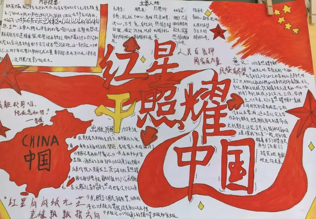 红星照耀中国手抄报-第1张