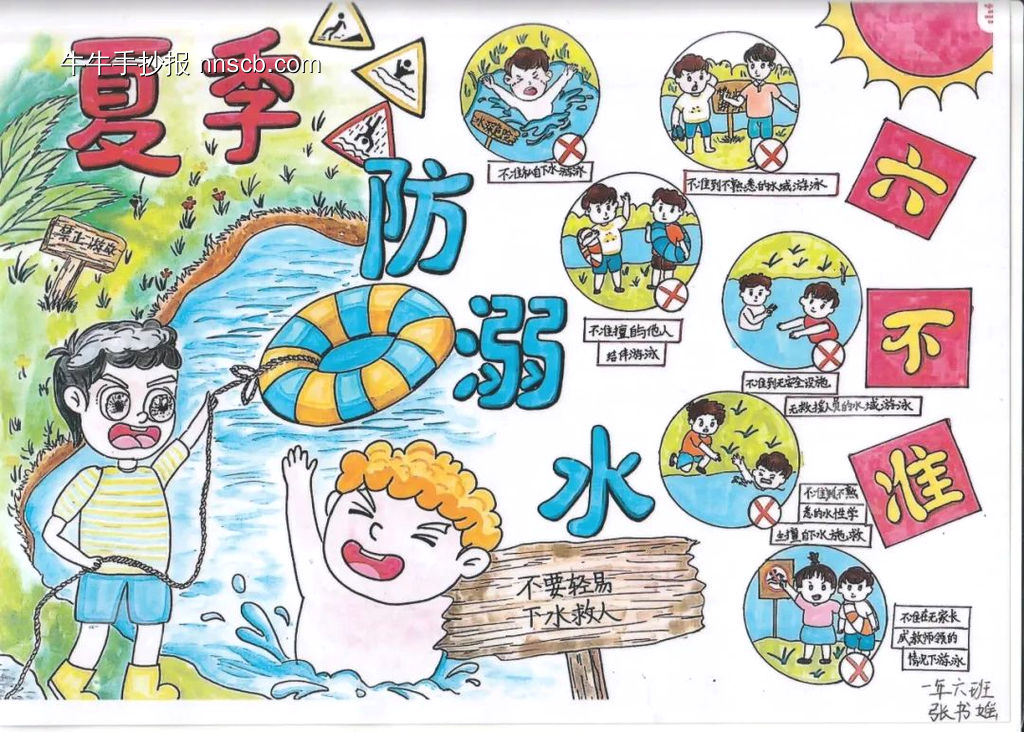 夏季防溺水六不准手抄报-第3张