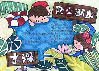 暑期防溺水学生手抄报