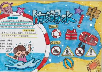 防溺水禁止游泳手抄报