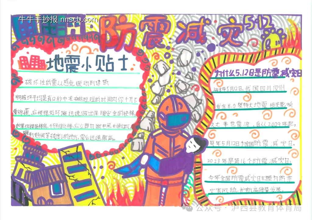 5.12地震小贴士防震防灾手抄报-第1张