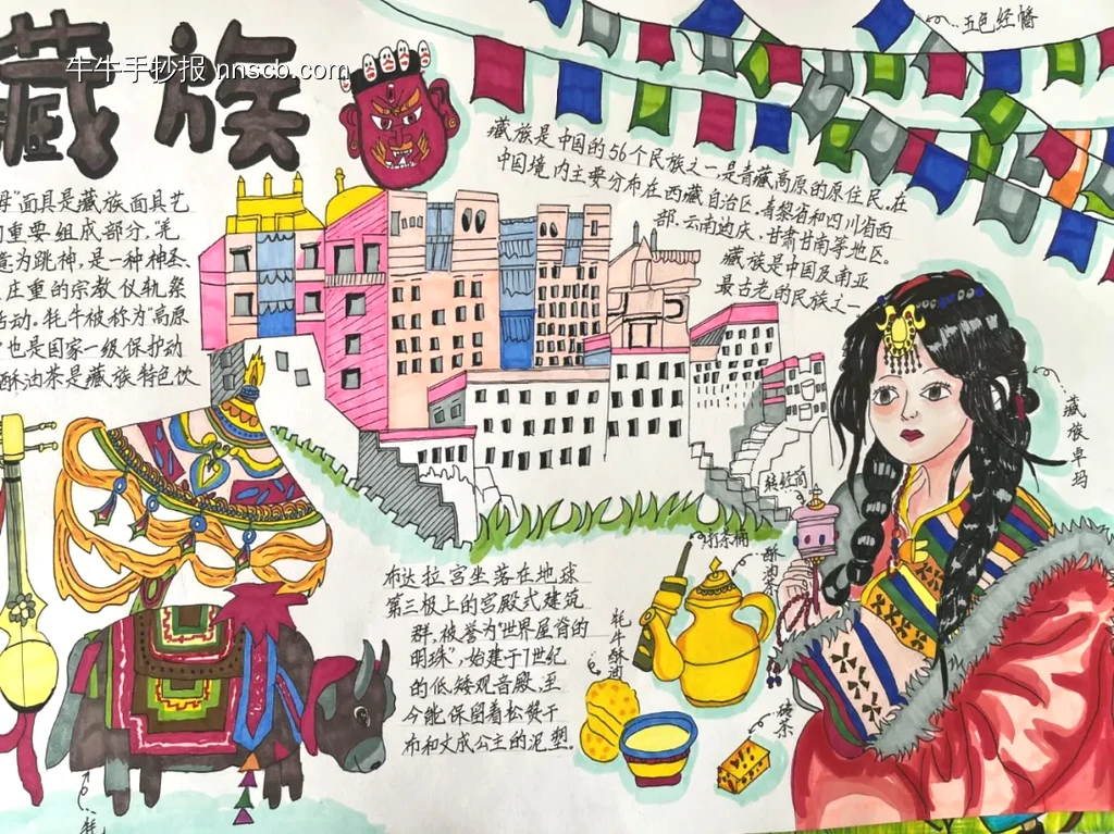 56个民族藏族手抄报-第1张