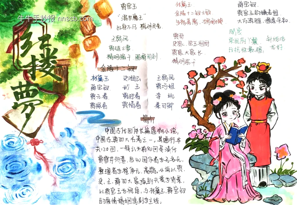 卡通红楼梦手抄报-第1张