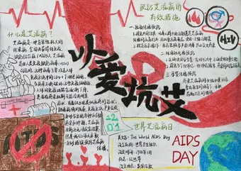 以爱抗艾——预防艾滋手抄报