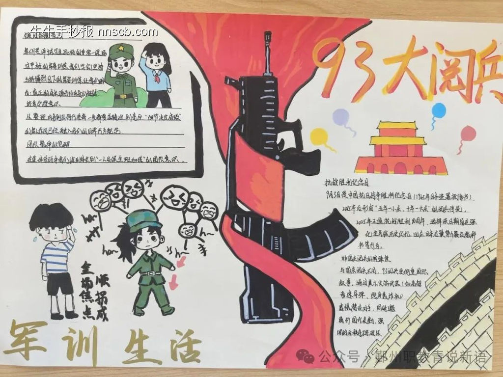 新生军训手抄报11张-第5张
