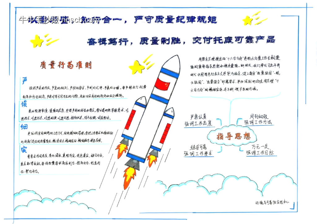 2025卡通中国航天质量日手抄报9张-第5张