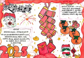 2025蛇来运转手抄报