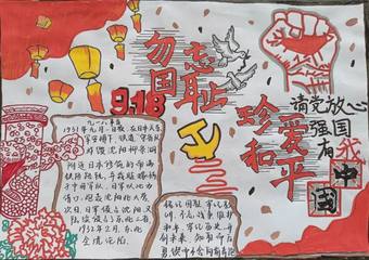 九一八——勿忘国耻主题手抄报