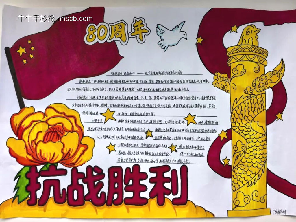抗战胜利铭记历史手抄报-第1张